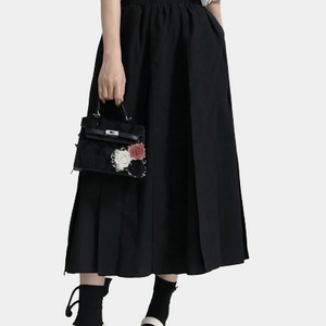 Black Cargo Long Skirt