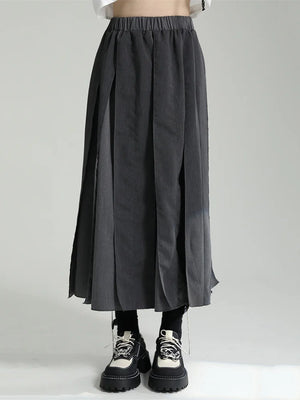 Black Cargo Long Skirt