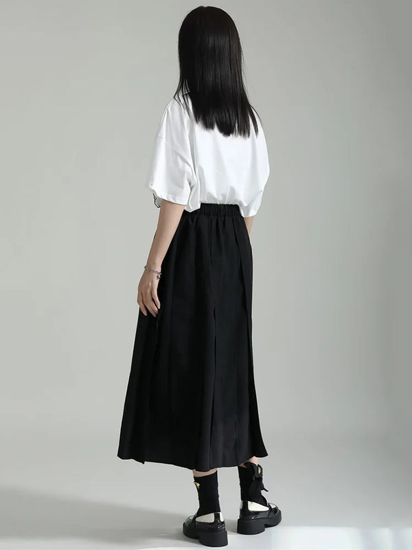 Black Cargo Long Skirt