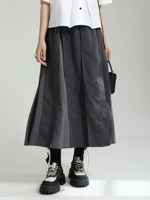 Black Cargo Long Skirt