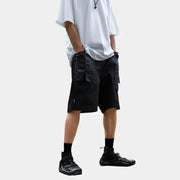 Schwarze Cargo-Arbeitsshorts