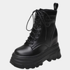 Bottes noires à lacets épais pour femmes