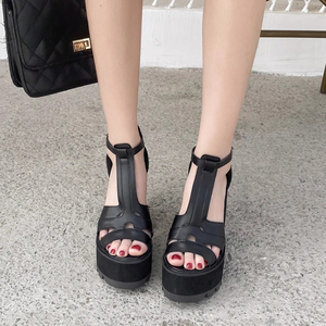 Black Chunky Platform Sandals