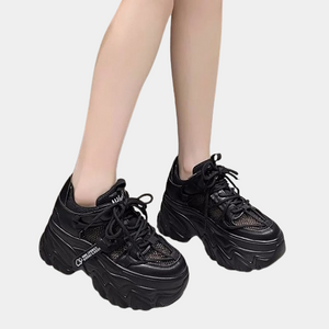 Black Chunky Platform Sneakers