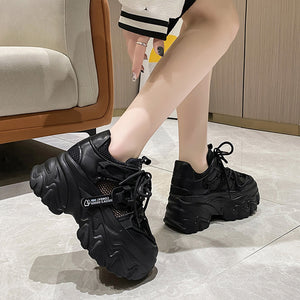Black Chunky Platform Sneakers