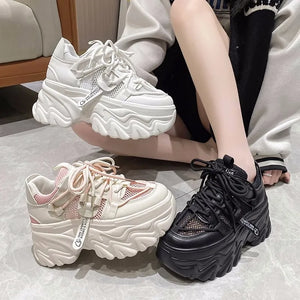 Black Chunky Platform Sneakers