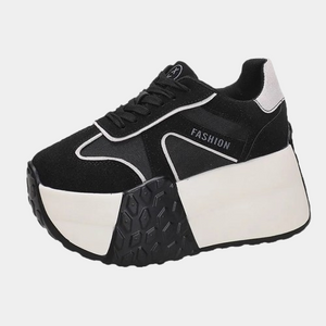 Black Chunky Platform Women Sneakers