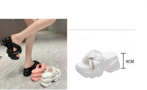 Black Chunky Sandals Leather