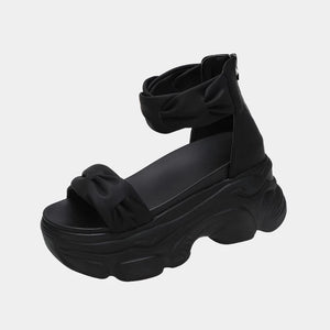Black Chunky Sandals Platform