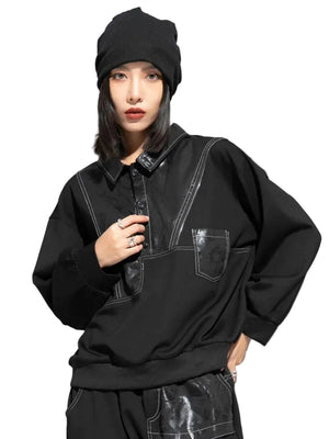 Black Collar T Shirt Women's