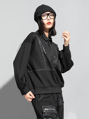 Black Collar T Shirt Women's