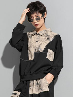 Black Collar T Shirt Women's