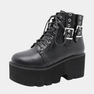 Black Combat Boots Lace Up