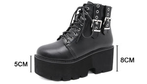 Black Combat Boots Lace Up