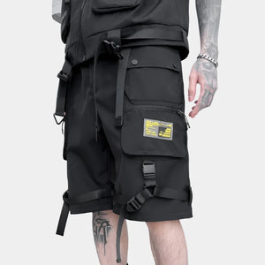 Black Cotton Cargo Shorts