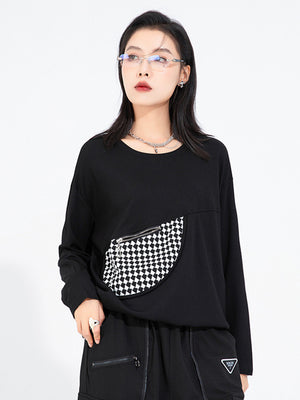 Black Crew Neck Sweatshirt Womens