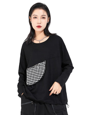 Black Crew Neck Sweatshirt Womens