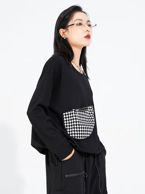 Black Crew Neck Sweatshirt Womens