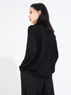 Black Crew Neck Sweatshirt Womens