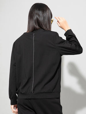 Black Crew Neck T Shirt Women's