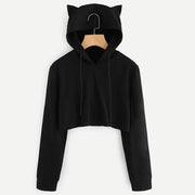 Schwarzer Cropped Hoodie