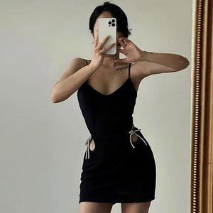 Black Cut Out Back Dress