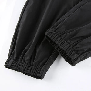 Black Cut Out Cargo Pants