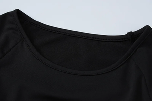 Black cut out crop top long sleeve