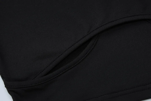 Black cut out crop top long sleeve