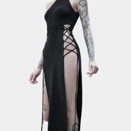 Black Cut Out Long Dress