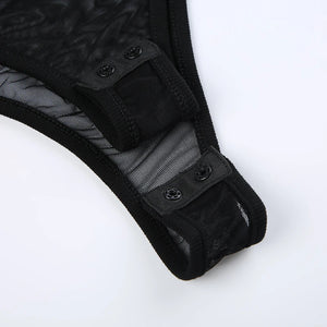 Black Cut Out Long Sleeve Bodysuit