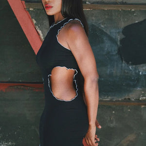 Black Cut Out Side Dress