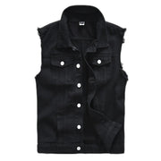 Schwarze Denim-Utility-Weste