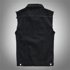 Black Denim Utility Vest