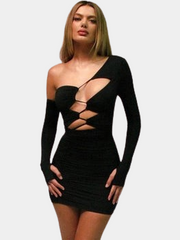 Schwarzes Kleid Rücken Cut-Out