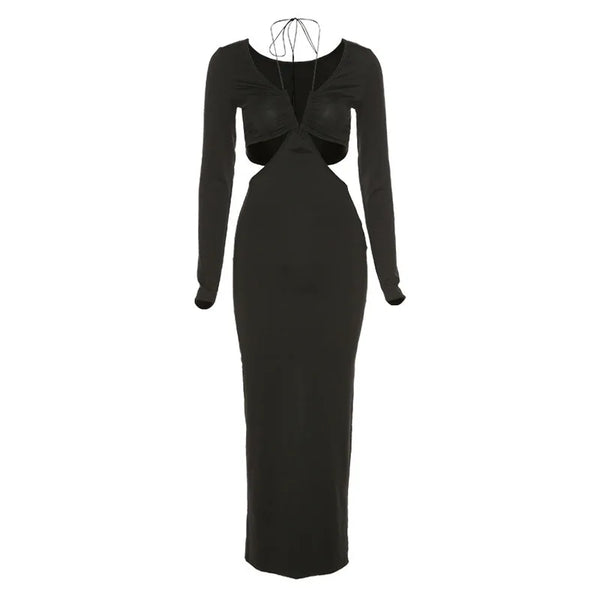 Black Dress with Side Cut Outs