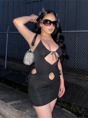 Black Dress with Stomach Cut Out