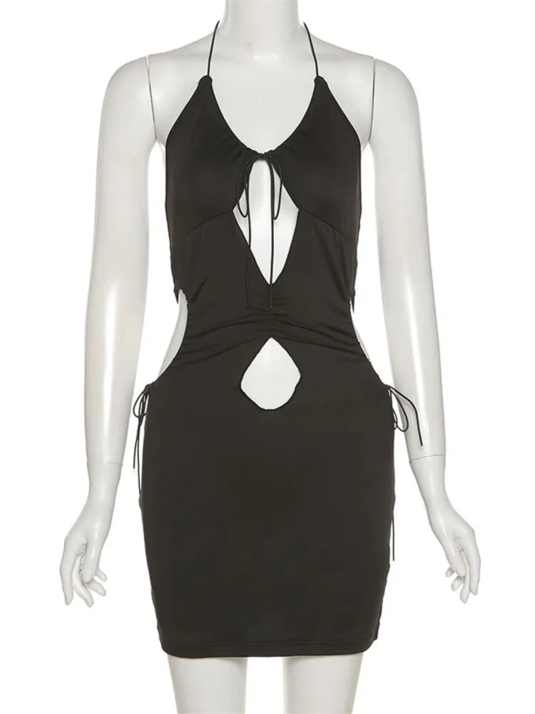Black Dress with Stomach Cut Out | CYBER TECHWEAR Cyber Techwear Black Dress with Stomach Cut Out | CYBER TECHWEAR Cyber Techwear