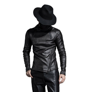 Black Faux Leather Biker Jacket