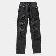 Schwarze Cut-Out-Schlaghose