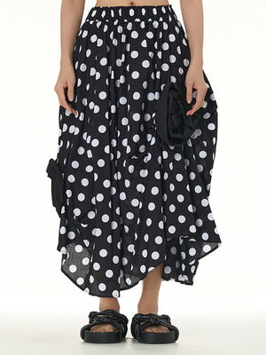 Black Flower Y2K Skirt