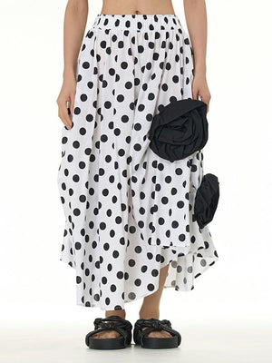 Black Flower Y2K Skirt