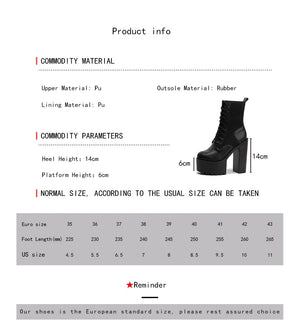 Black Front Lace Up Boots