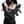 Black Goth Fingerless Gloves - product view on white background