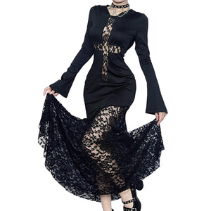 Black Gothic Dress with Hood