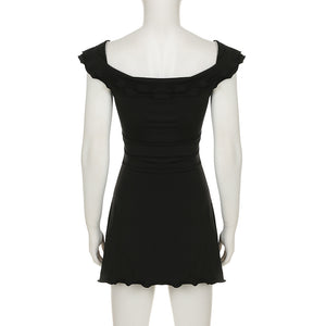 Black Gothic Mini Dress