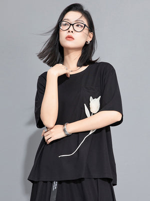 Black Graphic T Shirt Women's