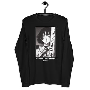 Black Graphic Tee with Long Sleeves
