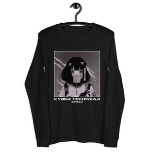 Black Graphic Tees with Long Sleeves