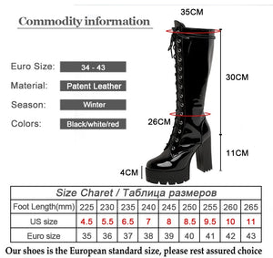 Black Heeled Boots Lace Up